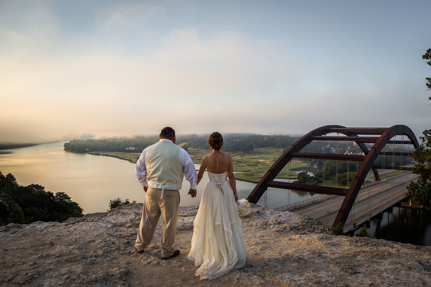 Bride and Groom Cliff Top Wedding