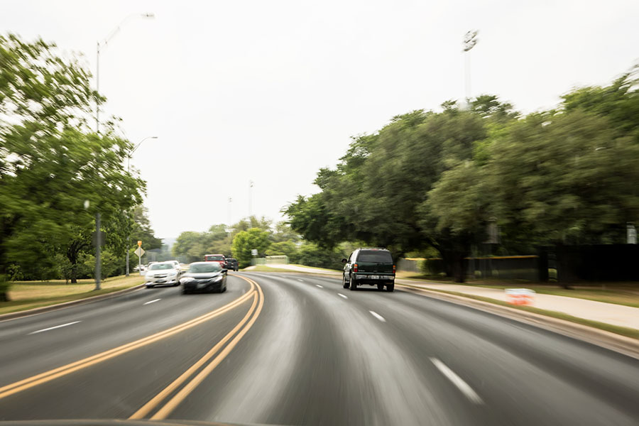 driving to wedding