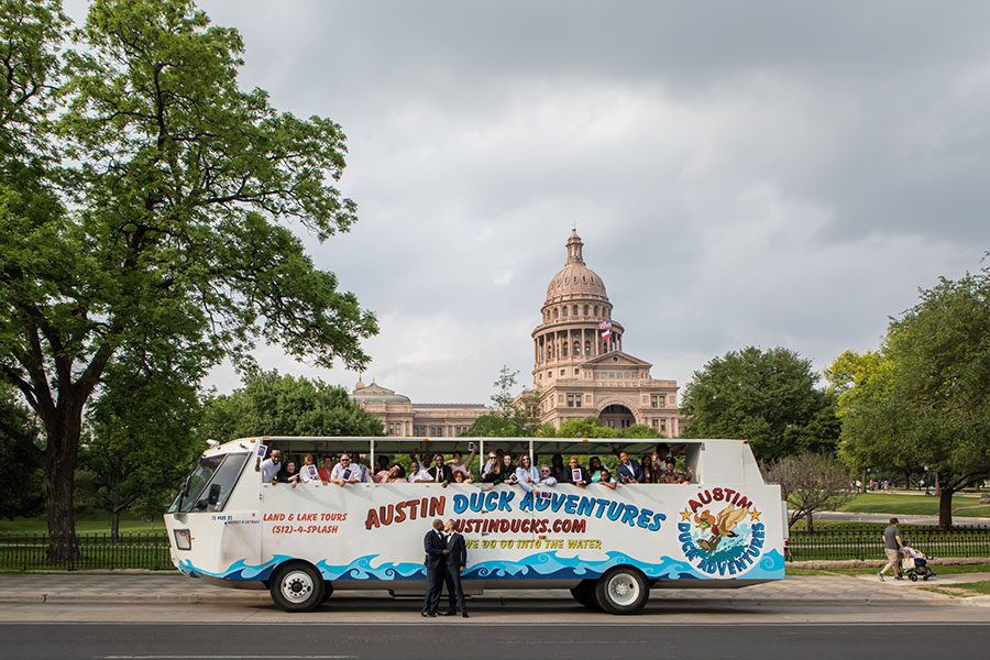 Gay wedding on a Duck Boat in Austin Texas